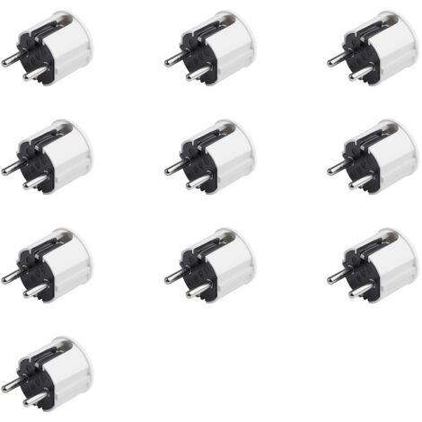 Meister Schutzkontakt-Stecker - 10 Stück - Kunststoff - weiß - 250 V - 16 A - Maximaler Kabelquerschnitt 2,5 mm²