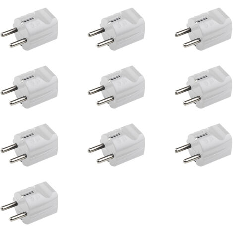 Meister Schutzkontakt-Stecker - 10 Stück - Kunststoff - weiß - 250 V - 16 A - Maximaler Kabelquerschnitt 2,5 mm²