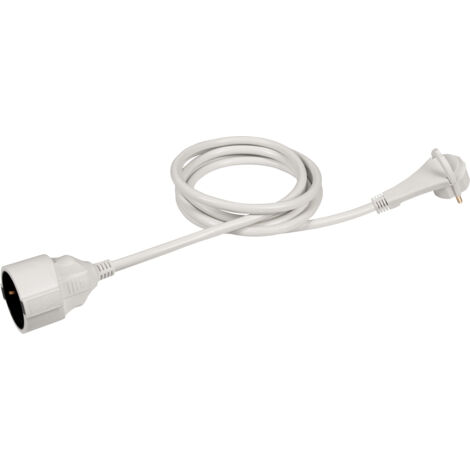 Meister Schutzkontakt-Verlängerung - Extraflacher Stecker - 2 m Kabel - weiß - IP20 Innenbereich / Kupplung mit Berührungsschutz / Schuko-Verlängerung mit Flachstecker / Stromkabel / 7432270