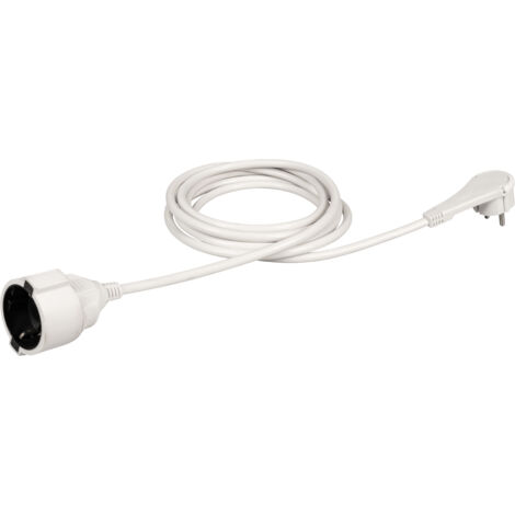 Meister Schutzkontakt-Verlängerung - Extraflacher Stecker - 3 m Kabel - weiß - IP20 Innenbereich / Kupplung mit Berührungsschutz / Schuko-Verlängerung mit Flachstecker / Stromkabel / 7432360