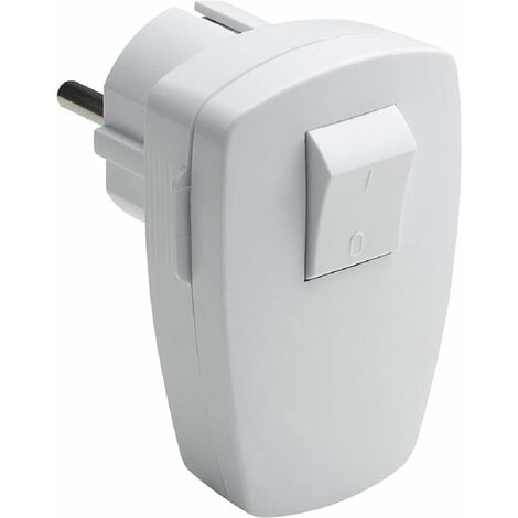 Meister spina con contatto di protezione – 250 V – 16 A – con interruttore a 2 poli – Massima sezione cavo 1,5 mm2 – IP20 interno – installazione laterale/spina angolare con interruttore., 7421210