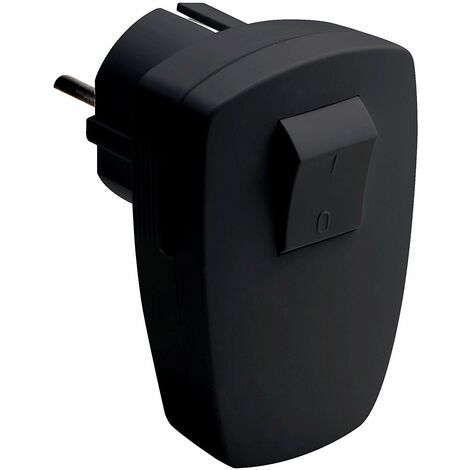 Meister spina con contatto di protezione – 250 V – 16 A – con interruttore a 2 poli – Massima sezione cavo 1,5 mm2 – IP20 interno – installazione laterale/spina angolare con interruttore, 7421220