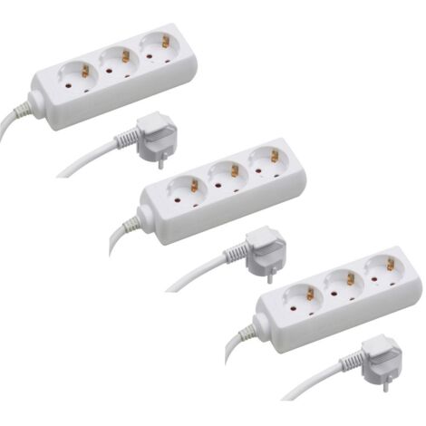 Meister Steckdosenleiste 3-fach - 3er Set - 1,4 m Kabel - weiß - Kunststoffleitung - IP20 Innenbereich / Steckerleiste / Mehrfachsteckdose / Tischsteckdose / Tido 3-fach / 7430380