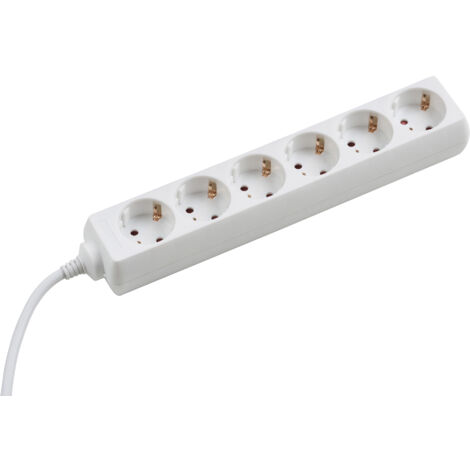 Meister Steckdosenleiste 6-fach - 5 m Kabel - weiß - Kunststoffleitung - IP20 Innenbereich / Steckerleiste / Mehrfachsteckdose / Tischsteckdose / Tido 6-fach / 7430040