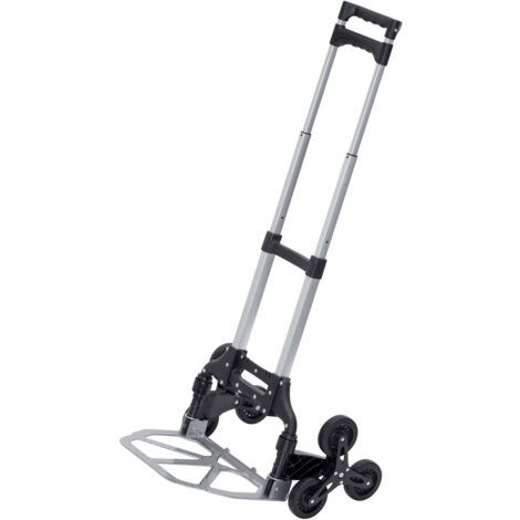 Meister Stufen-Sackkarre - 80 kg Tragkraft - 3x3 Treppensteiger - Klappbar inkl. Rädern - Dreifach höhenverstellbarer Griff - Aus Aluminium / Handkarre für Treppenhäuser / Transportkarre / 8985840