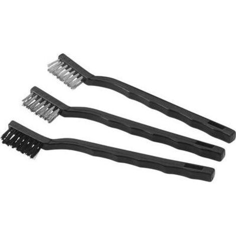 MEISTER WERKZEUGE 800082 DRAHTBUERSTE MESSING, STAHL, NYLON 170MM 3TEILIG 1 SET
