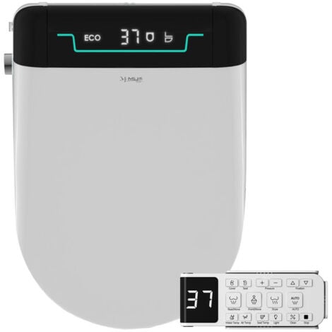 MEJE 001U - Bidet électronique pour toilette allongée avec télécommande, affichage de la température, fonctions d'ouverture et de fermeture automatiques, de séchage et de nettoyage