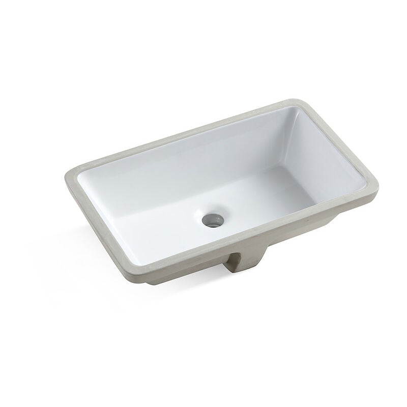 202A53x33.7cm Évier encastré sous plan de comptoir lavabo en céramique Blanc - Meje