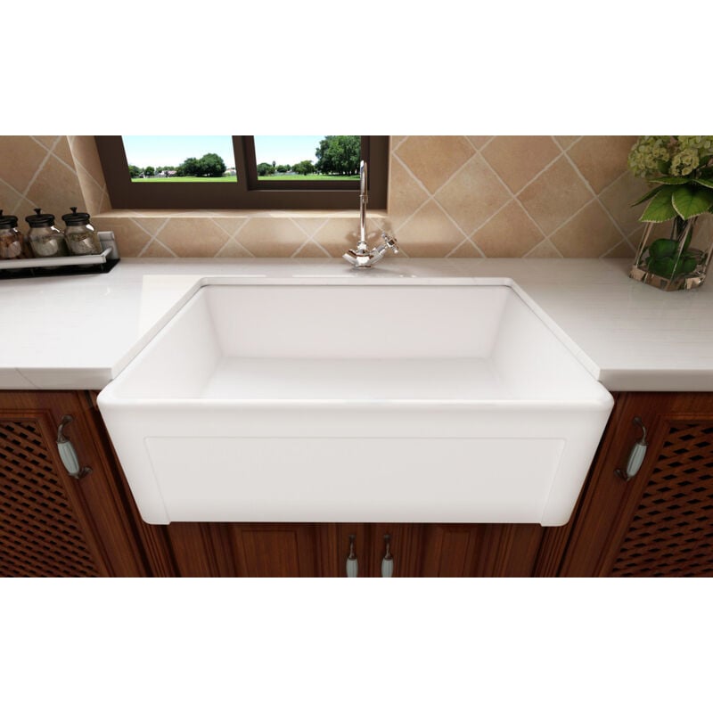 Vier de ferme réversible 76.5x50.7 cm -Céramique blanche - Meje