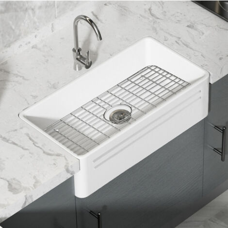 Petit évier De Salle De Bain Encastrable Rectangulaire En Céramique Blanche De 45,7 Cm Avec Trop-plein (46,5 X 35,1 Cm