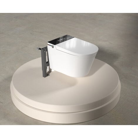 MEJE MZE-G830E - Toilettes murales intelligentes, toilettes intelligentes allongées en une pièce avec bidet intégré, siège chauffant, séchoir à air chaud, chasse d'eau, ouverture et fermeture
