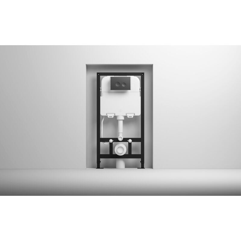 MZE014P Élément de chasse d'eau avec plaque de commande double chasse d'eau Blanc (compatible avec wc intelligent mural MZE014P) - Meje