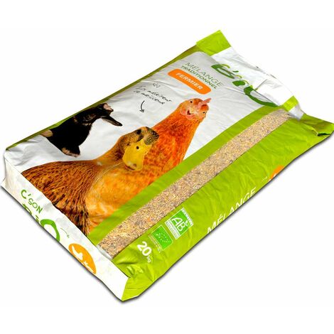 Mélange de céréales bio, basse cour. Sac de 20 kg