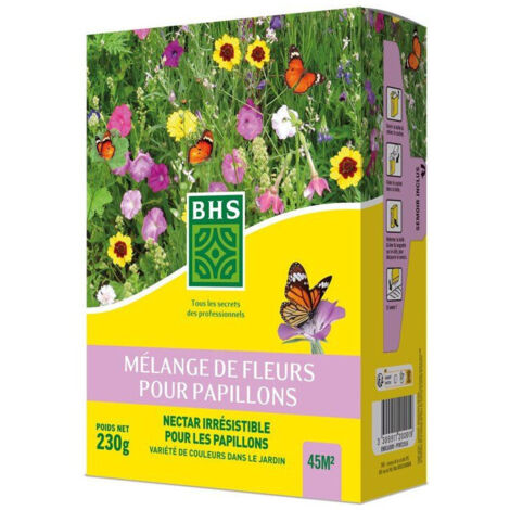 Mélange fleurs pour papillons BHS PFBF21516 - 230 g, 39 variétés