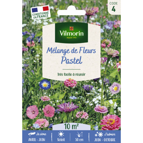 Mélange Pastel - 10 m² - Mélange de fleurs Vilmorin