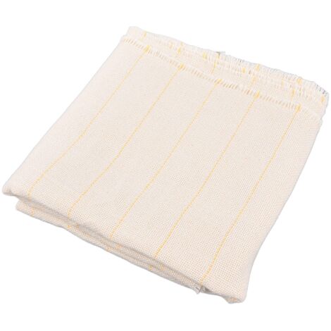 Mélange polyester-coton, tissu robuste, chaîne et trame à fil unique facilement déchirables (100150cm) (blanc avec fil jaune).