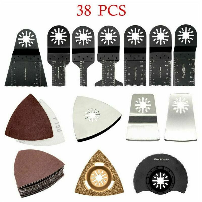 Start - Mélanger lames de scie oscillantes Kit d'accessoires pour lame de scie multi-outils 38 lames multimaîtres oscillantes pour Dremel Fein