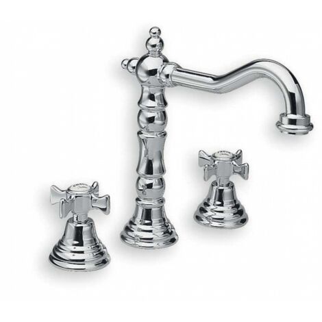 Mélangeur 3 trous avec bec potence pour lavabo RETRO CHAMBORD - CRISTINA ONDYNA CH11251