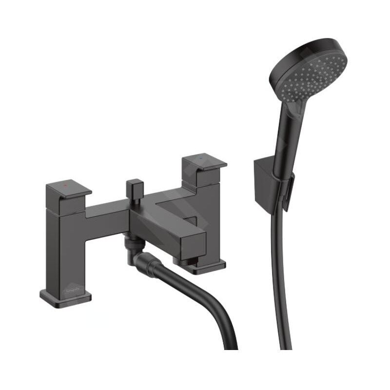 Vernis Shape - Mitigeur sur le bord de baignoire avec accessoires, installation 2 trous, noir mat 71462670 - Hansgrohe