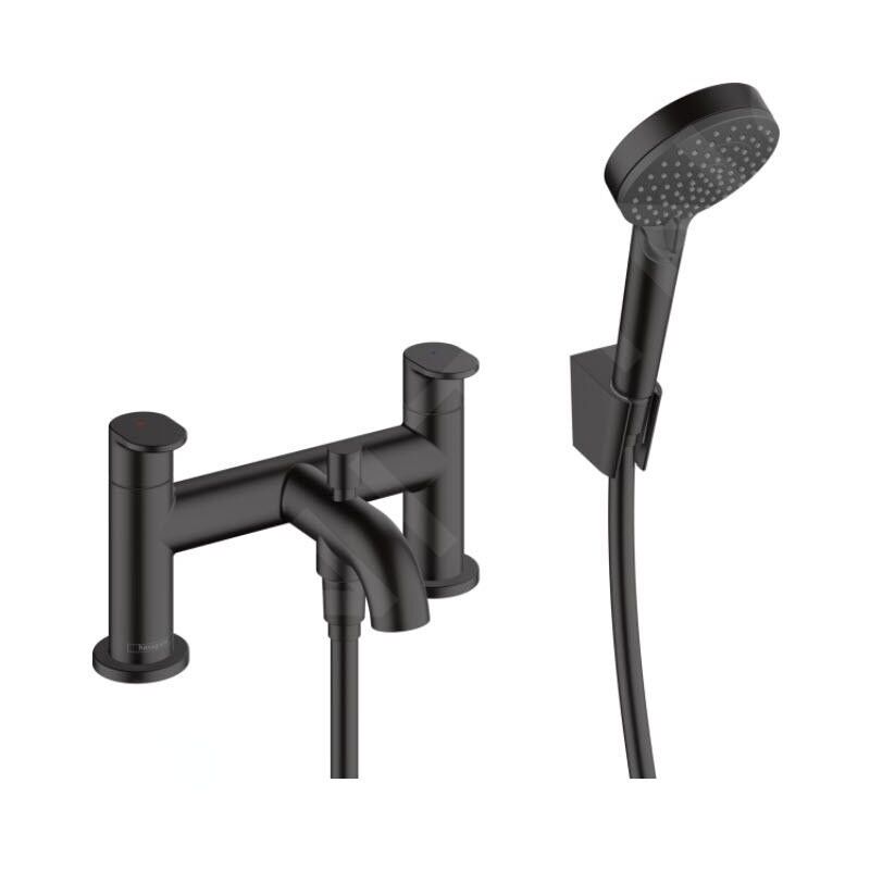 Vernis Blend - Mitigeur sur le bord de baignoire avec accessoires, installation 2 trous, noir mat 71461670 - Hansgrohe