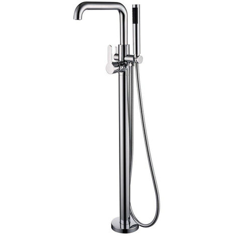 Mélangeur baignoire Nemo Spring Lana sur pied avec ensemble de douche chrome