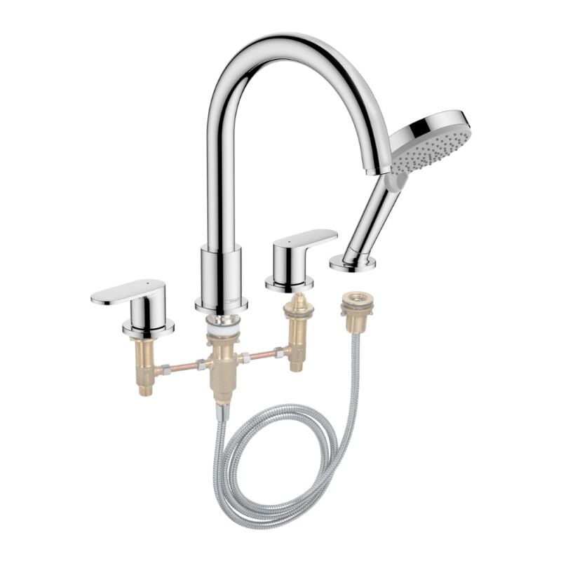 Mélangeur bain douche 4 trous Hansgrohe Vernis Blend chromé + corps d'encastrement