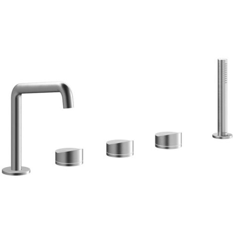Mélangeur bain douche sur gorge 5 trous Inox Piega - CRISTINA ONDYNA PA12128