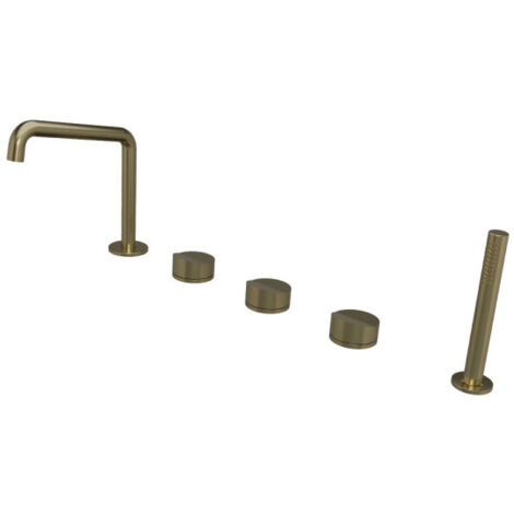 Mélangeur bain douche sur gorge 5 trous or brossé PVD Piega - CRISTINA ONDYNA PA12196I