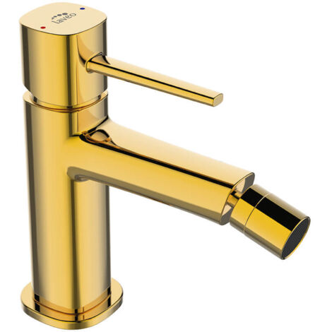 Mélangeur bidet vertical avec bouchon Klik Klak Gold Laveo Pola
