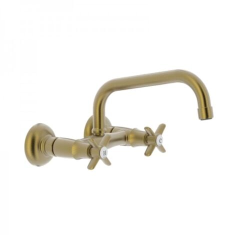 Mélangeur cuisine mélangeur évier mural Laiton Mat distance depuis mur 237 mm - TRES 24221501LM