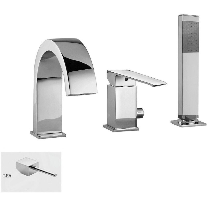 Level - Mitigeur sur le bord du bain, installation de 3 trous, chrome LEA040CR - Paffoni