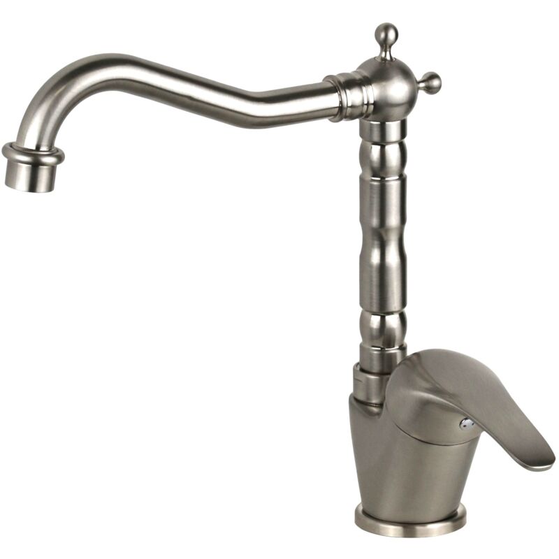 Mélangeur de cuisine couleur acier brossé avec bec orientable Pollini England MXBMC5TR3NS acier inoxydable brossé