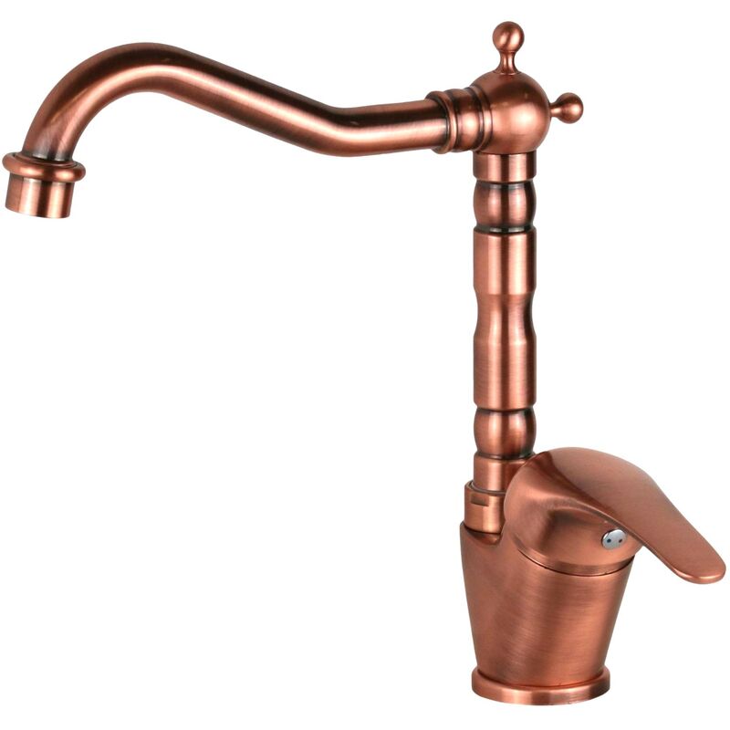 Pollini Acqua Design - Mélangeur de cuisine couleur cuivre avec bec orientable Pollini England MXBMC5TR3RA Cuivre