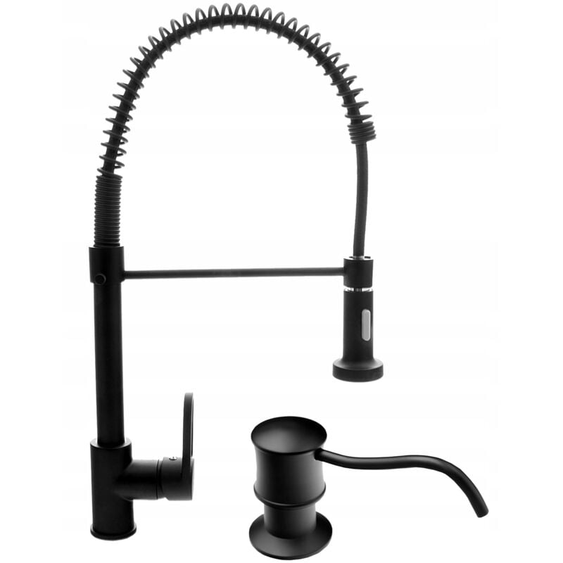 Granitan - mélangeur de cuisine noir distributeur rétro extractible