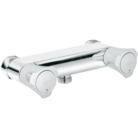Mélangeur de douche chrome – Finition GROHE StarLight – Entraxe 150 mm – Montage mural classique – Poignées métal confortables