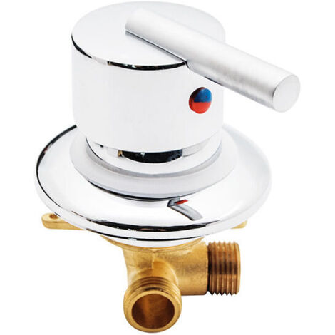 Mélangeur de douche G1/2' – Vanne à double commande – Laiton chromé – Installation facile – Pour régulation précise de température