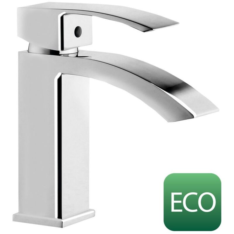 Sapho - Mélangeur de lavabo ginko 35 sans déchets pop up, cartouche de mélange eco, chrome