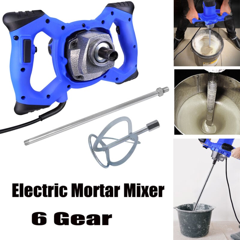 Mélangeur de Mortier à main Malaxeur Électrique de Béton à 6 Vitesses 2600W 220V