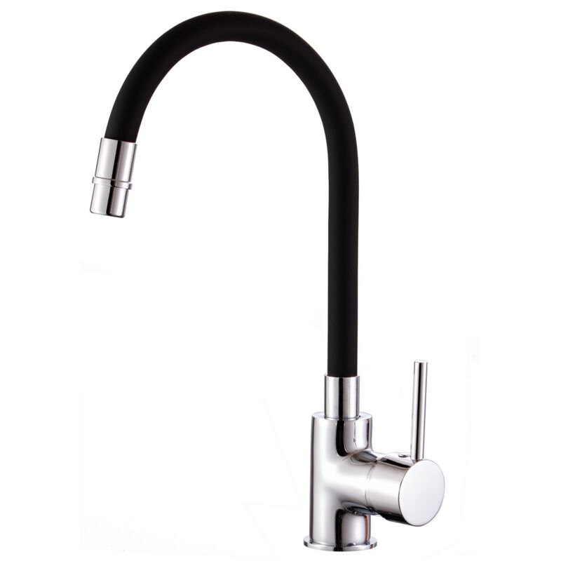 Sphera - Mélangeur d'évier Chrome et noir avec Monocommande mod. Flex