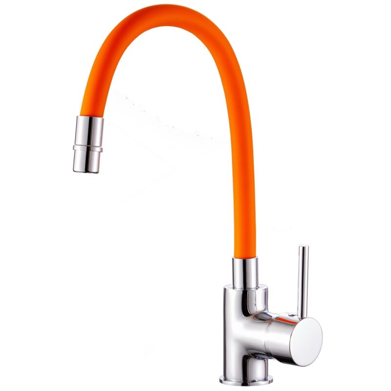 Sphera - Mélangeur d'évier Chrome et orange avec Monocommande mod. Flex