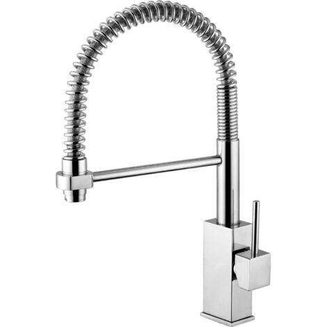 Mélangeur d'évier de cuisine avec douche extractible Paffoni Level LEA176  Chromé