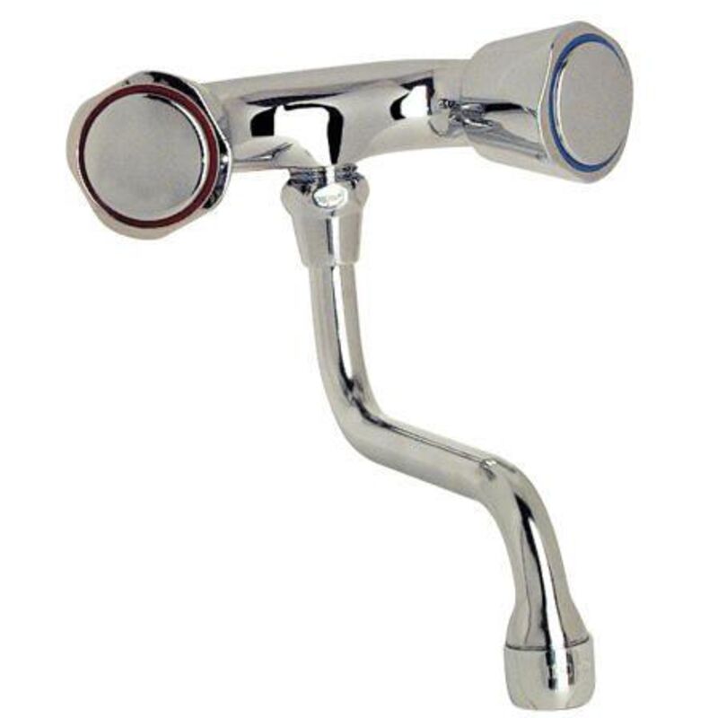 Blanc Habitat - melangeur d'evier mural chrome - entraxe special