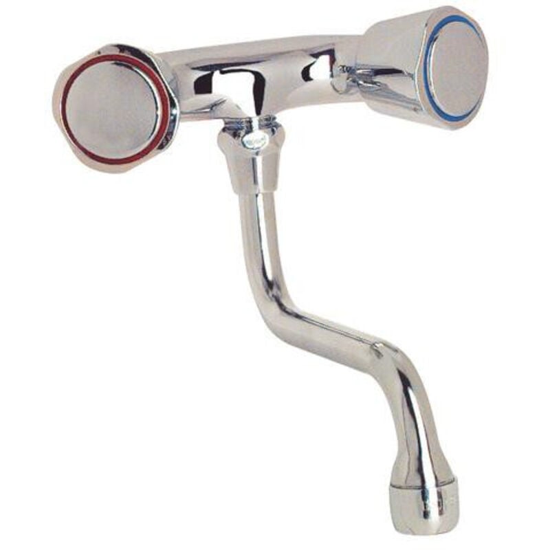 Blanc Habitat - melangeur d'evier mural chrome - entraxe special