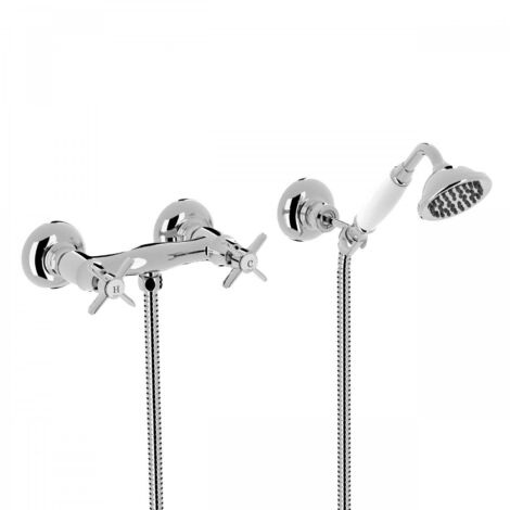 Mélangeur douche Douchette à main anticalcaire avec support orientable. Flexible - TRES 24216301