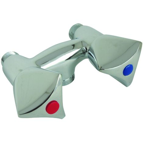 Somatherm – Mélangeur de douche entraxe 110 mm – Arrivée d'eau M15/21 – Sortie douchette M20/27 – Tête à clapet 18/150 pour robinetterie murale