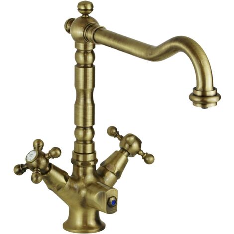Mélangeur évier 3 voies avec bec 230 mm Porta & Bini Old Fashion 62072