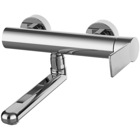 Mélangeur évier mural Acier Looking Paffoni Tango TA161ST series  Laiton - Steel looking