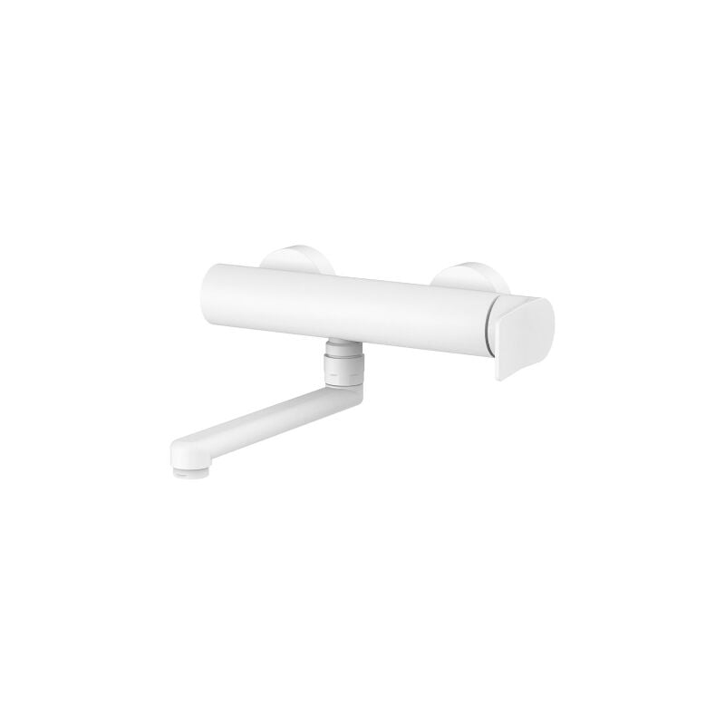 Paffoni - Mélangeur évier mural Tilt série TI161BO Laiton - Blanc opaque