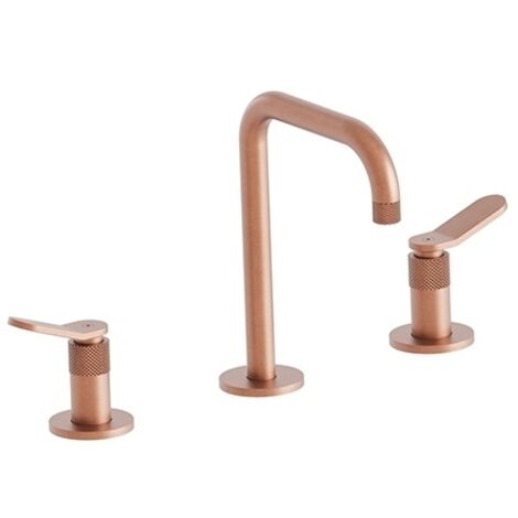 Mélangeur lavabo 3 trous Or Rose Brossé EAST SIDE - CRISTINA ONDYNA ES20534P