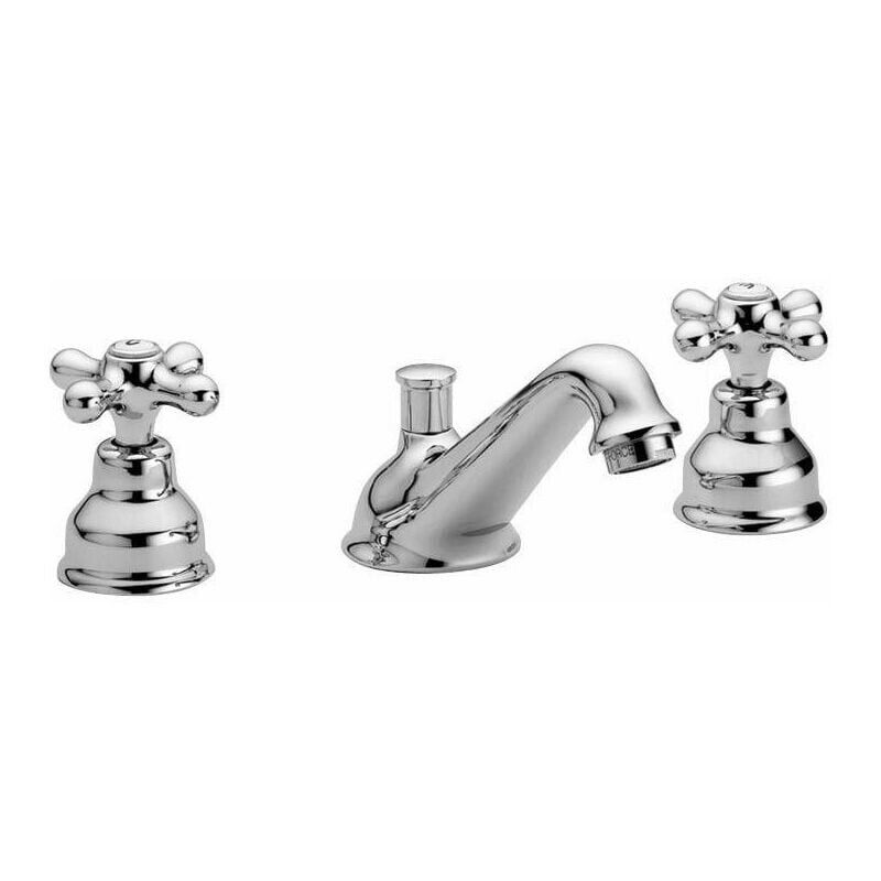 XVX - Mélangeur lavabo 3 trous rétro Chromé Vidage automatique 11/4